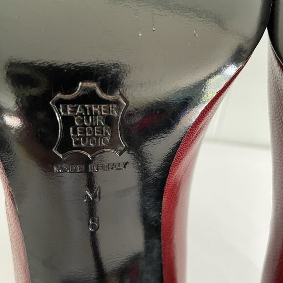 Richard Tyler Cherry Red,  Pointed high Heels, US size 8  made in Italy Bow - Picture 3 of 14